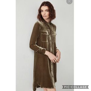 BCBGMaxAzria Abee Velvet Shirt Dress